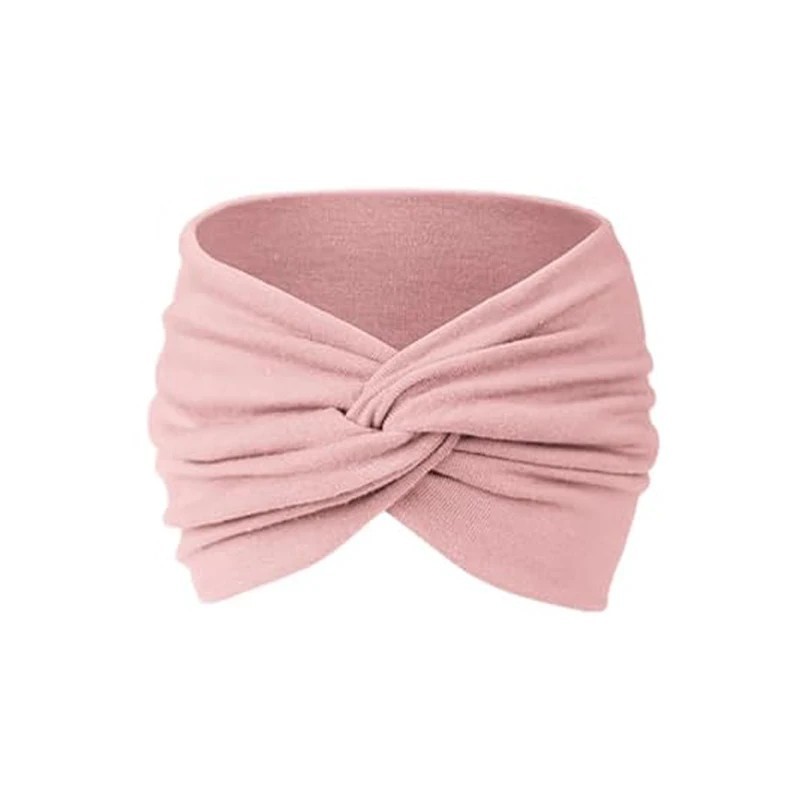 2pc Elastic Wide Headband Cotton Yoga Running Sports Hair Band Turban Headwrap