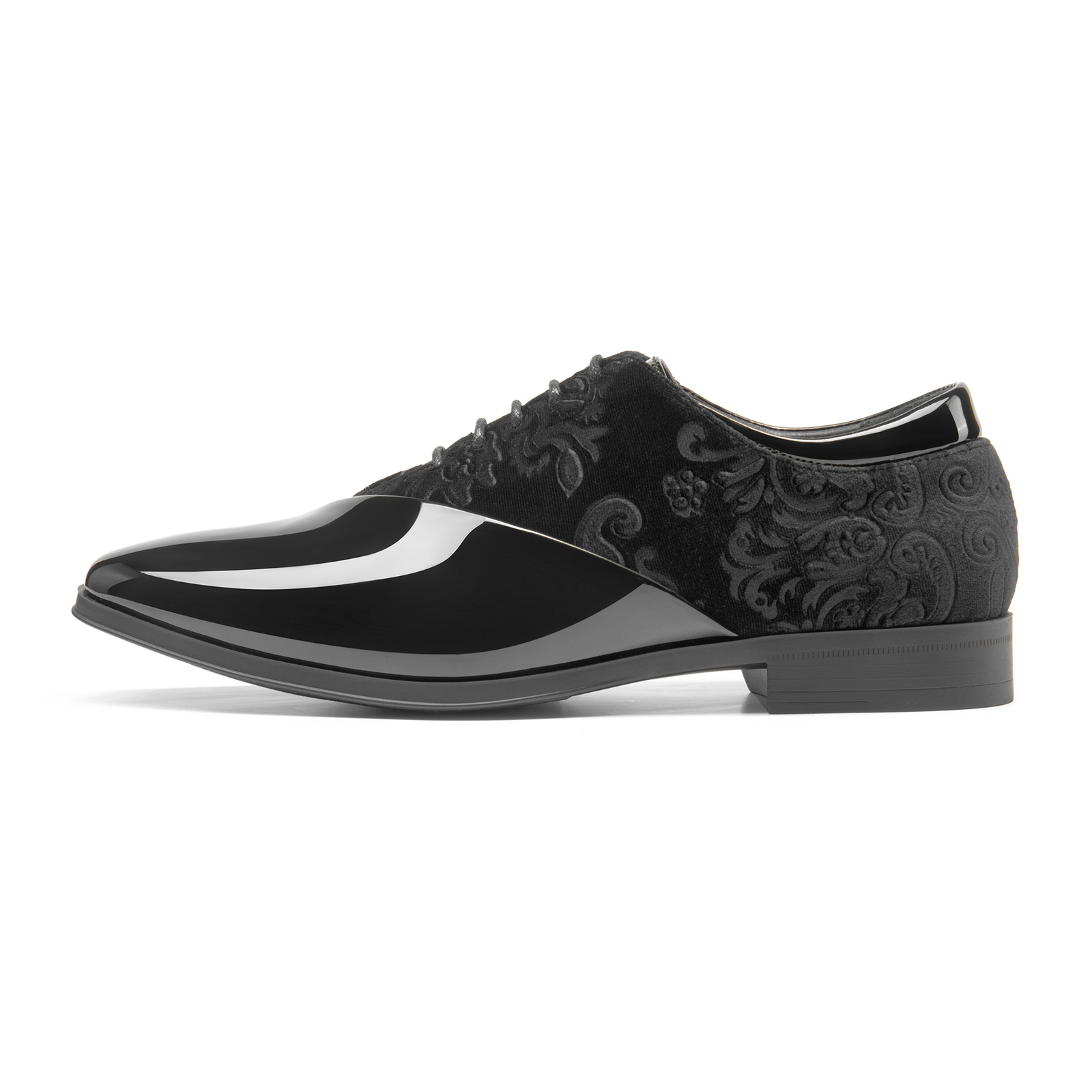 Men’s Dress Tuxedo Shoes Classic Patent Velvet Lace-up Formal Oxford Durable