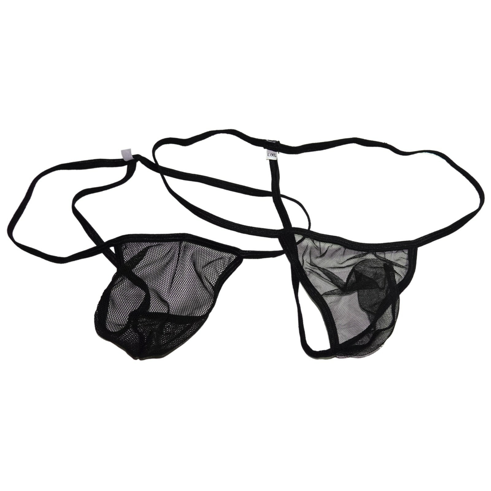 G344 G3447 Mens Pouch String Thong Low Rise T Back C-thru Mesh Fishnet
