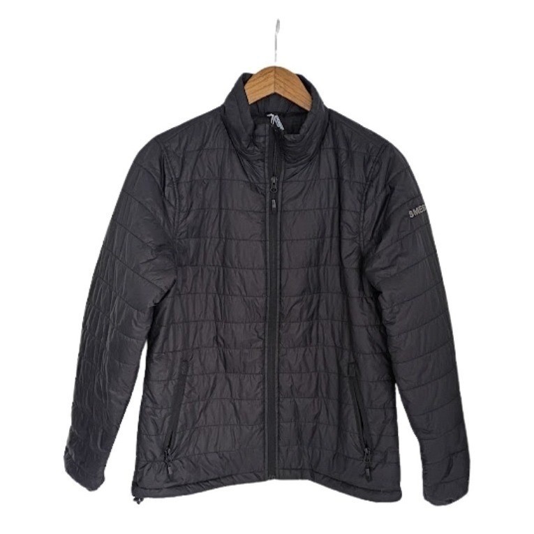SMES Black Puffer Jacket Lightweight Full Zip Quilted Year Round Gorpcore Pack
