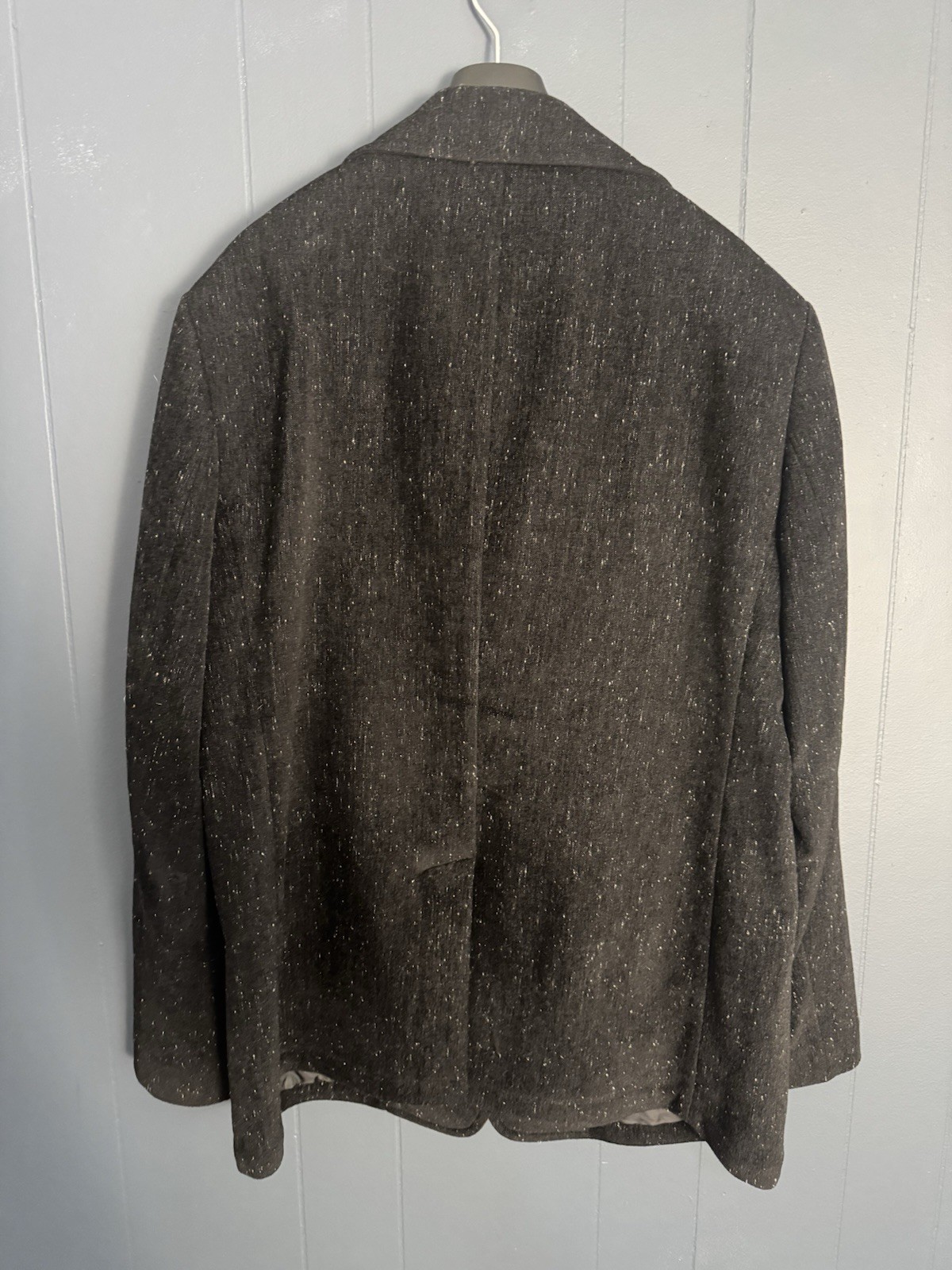 John Varvatos Men’s Black Wool Blend Pea Coat 56