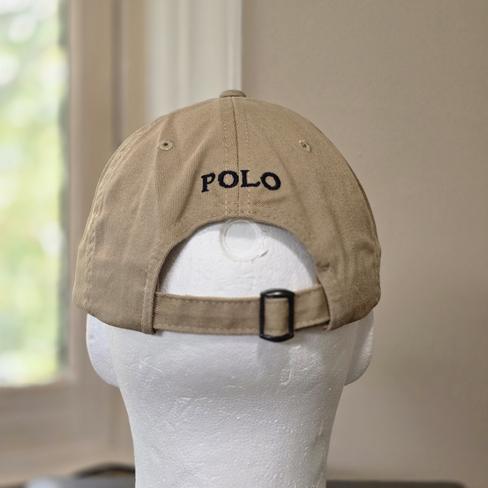 Polo Ralph Lauren Men’s One Size Cotton Chino Adjustable Ball Cap Beige Blue