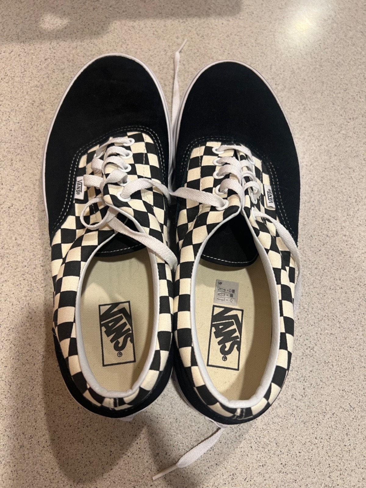Mens Vans Size 12 VNOA38FRP05 Primary Check Black/White