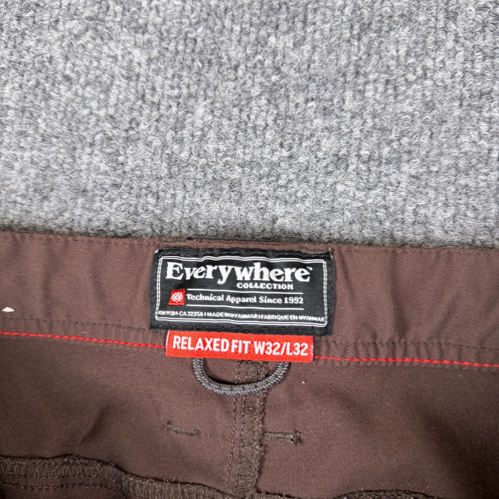 686 Everywhere Pants Mens 32×32 Brown Relaxed Fit Drawstring Technical Stretch