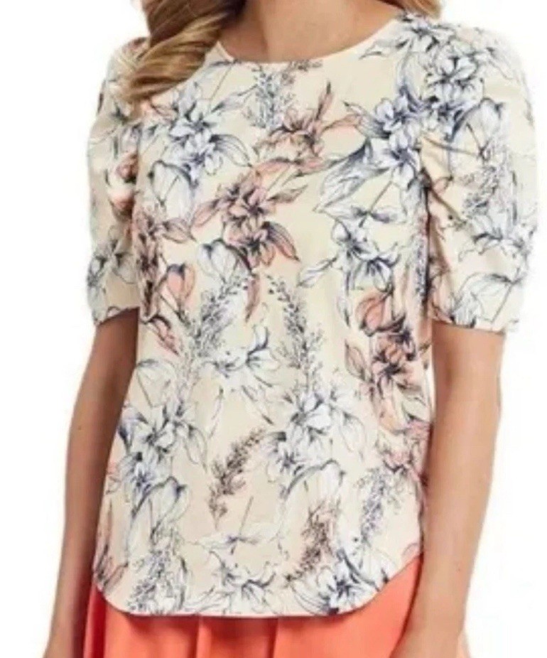 Alex Marie Boho Cottagecore Old Money Puff Sleeve Luxury Keyhole Back Size S