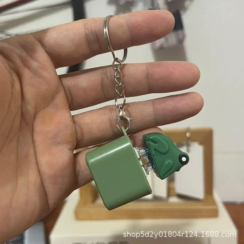 Frog Knocking Toy Frog Keyboard Keychain Decor Emit Light And Sound Pendant TL