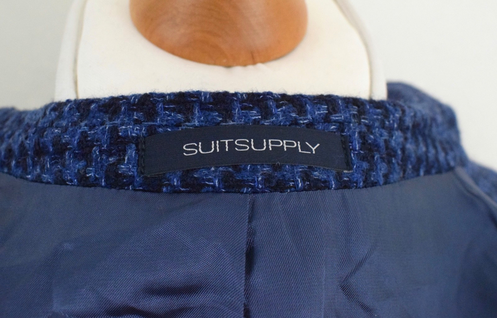 SUITSUPPLY Petrol Blue Textured Weave Suit £627 Size 38S/48S W32 L28 Slim Soho
