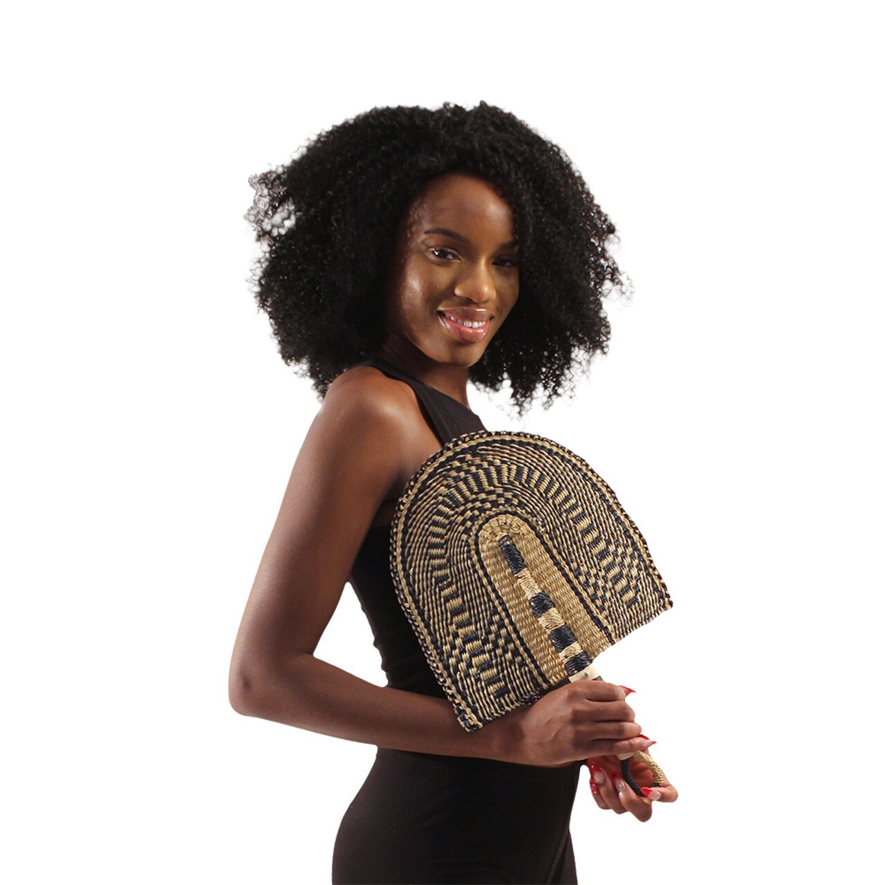 Burkina Faso, Hand Fan | Home Decor | Lightweight, Handmade Hand Fan – 16″ Long.