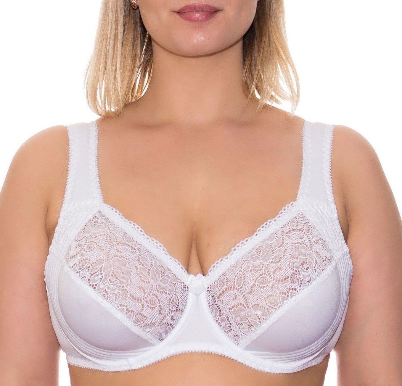 UNDERWIRE FULL COVERAGE BRA WIDE STRAPS SUPPORT PANEL PLUS SIZE 34-46C-F G H I J
