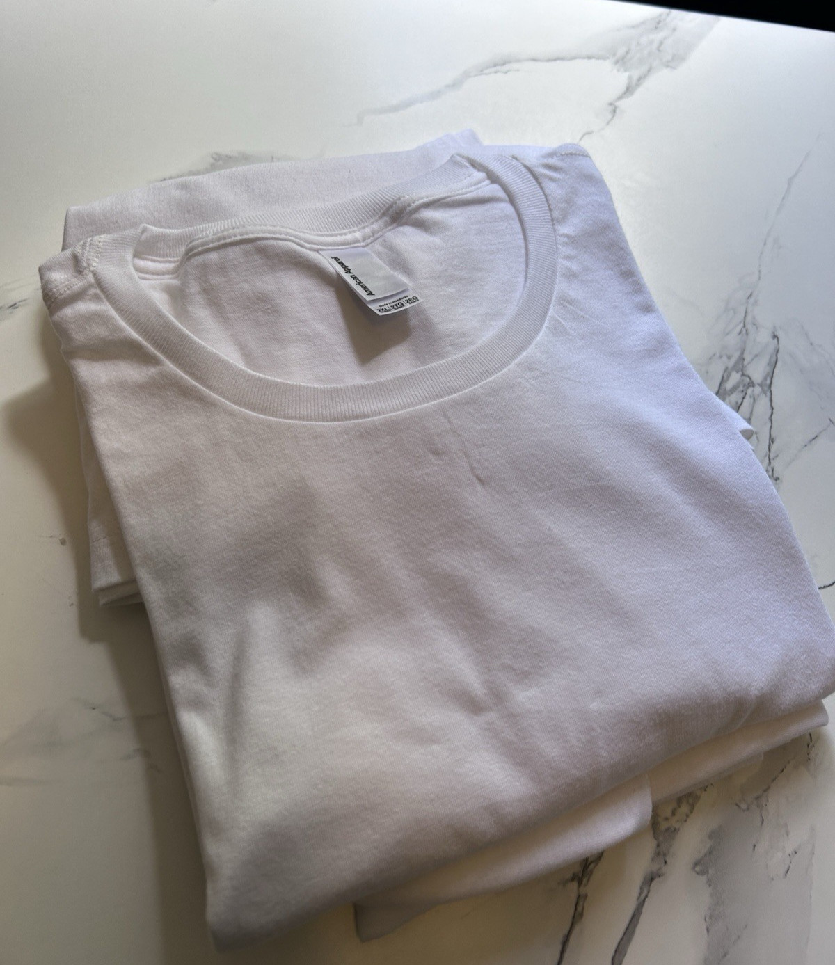 Lot of 2 American Apparel Womens 2XL White Long Sleeve Tee 100% Cotton, NWOT