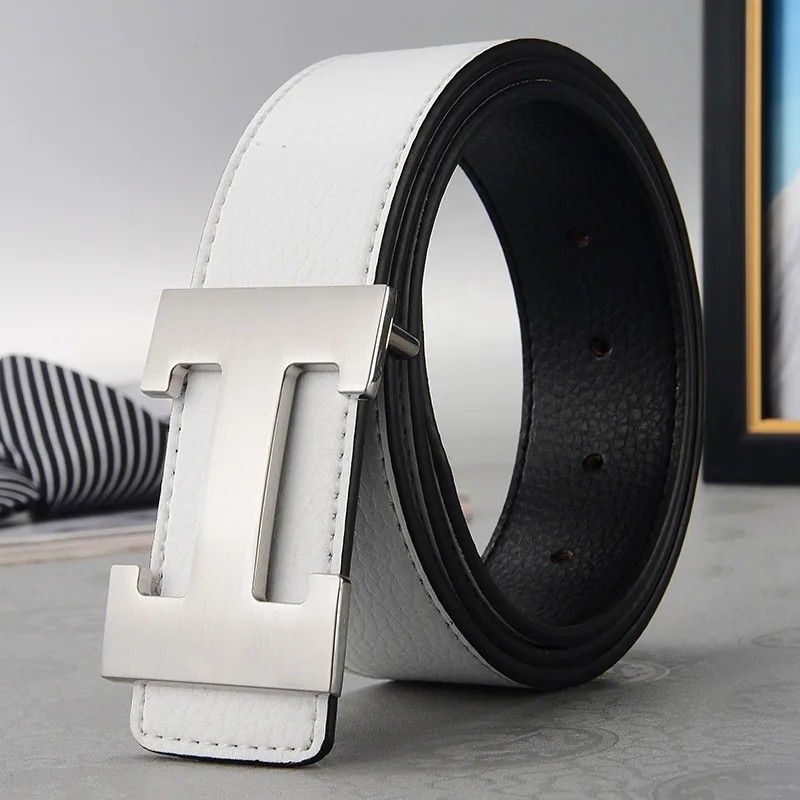 Width 3.8cm Famous Brand Belt Men Top Quality Genuine Luxury Leather Belts
