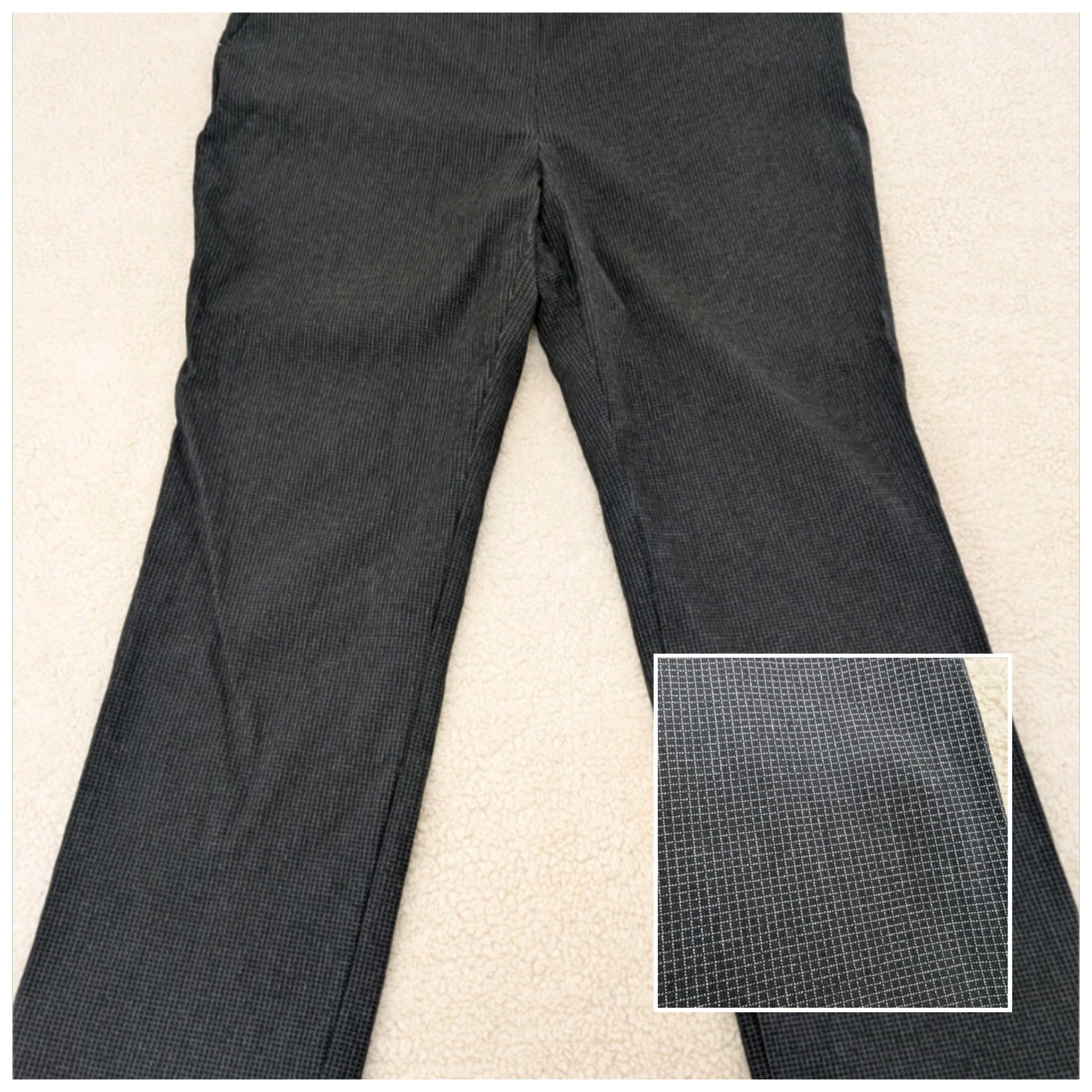Black Checker Stretch Dress Pants 14-16 XL High Rise Hillary Radley Career Wear