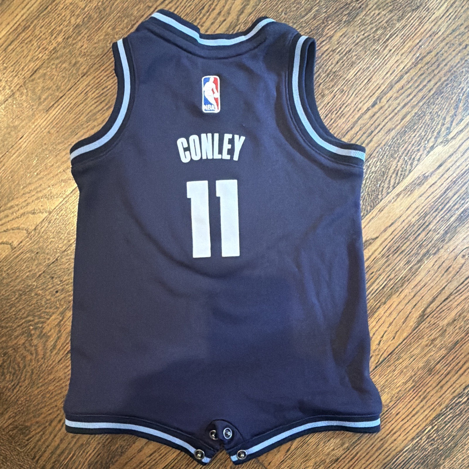 adidas NBA Memphis Conley #11 Navy Mesh One-Piece Bodysuit 12M Snap