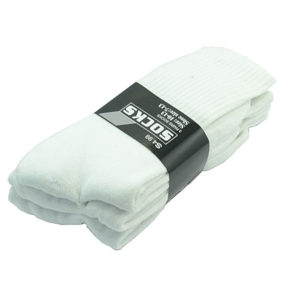 3-12 Pairs For Mens White Sports Athletic Work Crew Socks Cotton Size 9-11 10-13