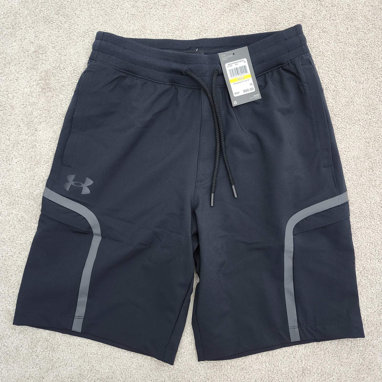 Under Armour Men Medium 9″ UA Sportstyle Elite Cargo Shorts Black 1373866