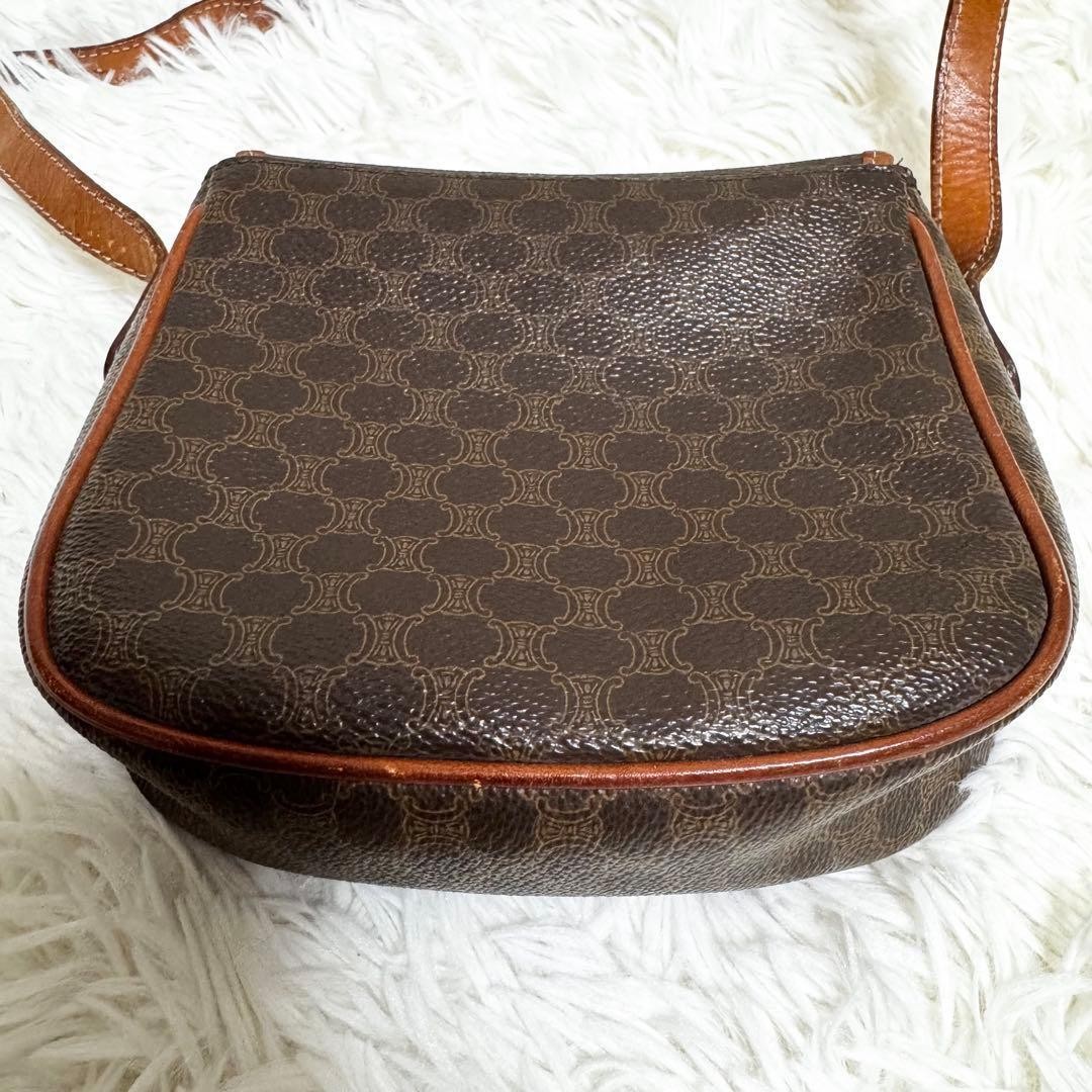 Celine Shoulder Bag Macadam Leather Crossbody Unisex Gold Gancini Japan