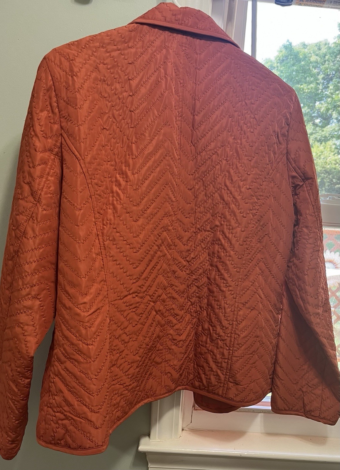 Requirements Women’s Orange Chevron Quilted Button Lined Jacket Size L
