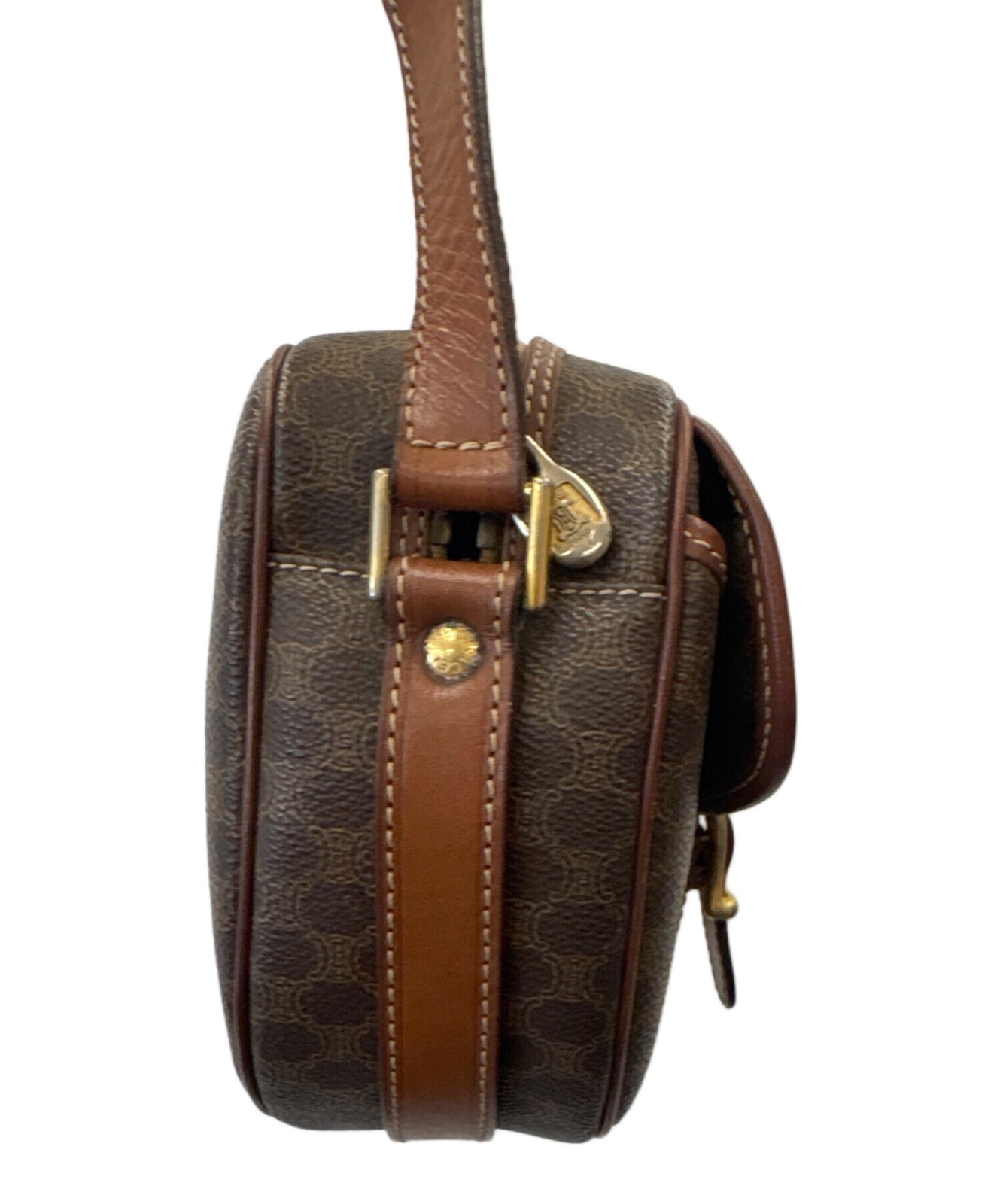 CELINE Macadam Shoulder Bag Brown Women Pre-owned Japan F/S USED