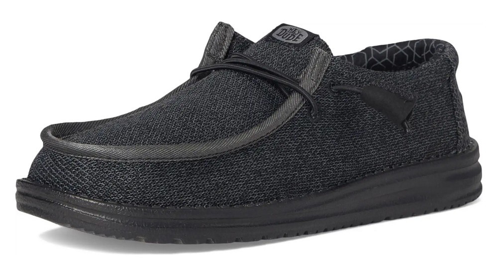 Hey Dude Wally Sox Micro Total Black Men’s Slip On Loafer Shoes