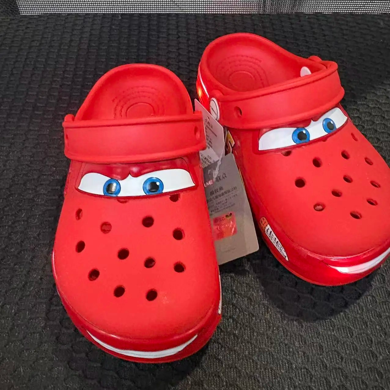 Kids Crocs Lightning McQueen Red Light Up Clogs Slip On Shoes Comfort
