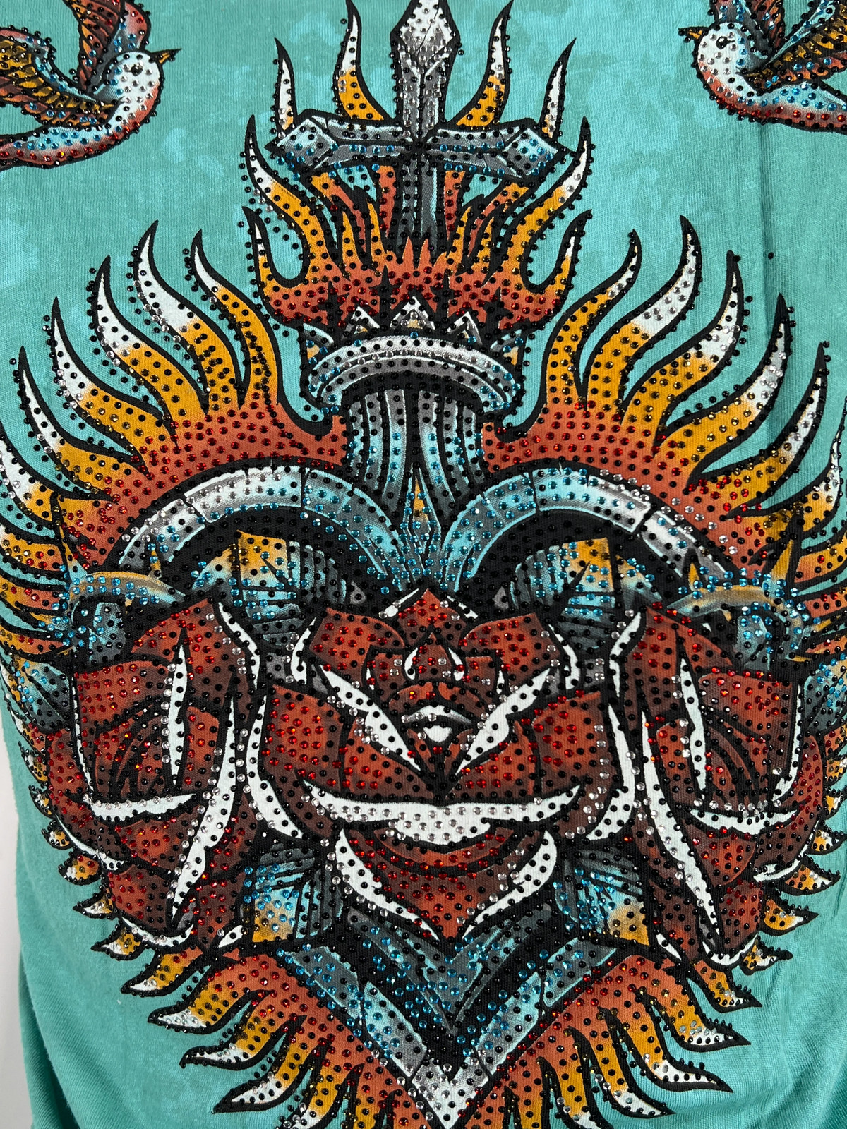 Affliction Women’s T-Shirt Queenie Rae Biker Tattoo