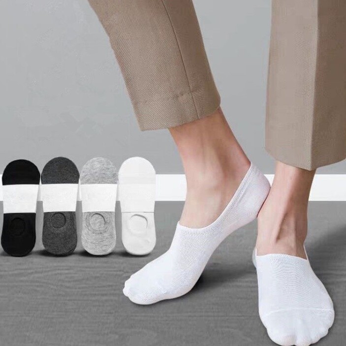 3-12 Pairs Men’s Invisible No Show Nonslip Low Cut Solid Boat Socks Size 9-13
