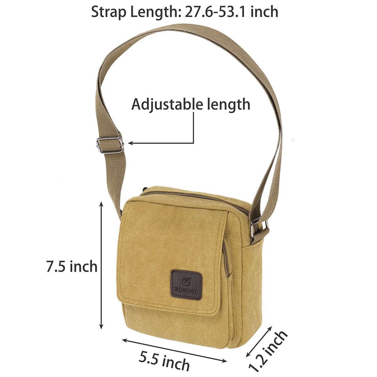 USA Vintage Canvas Crossbody Bag Portable School Satchel Messenger Shoulder Men