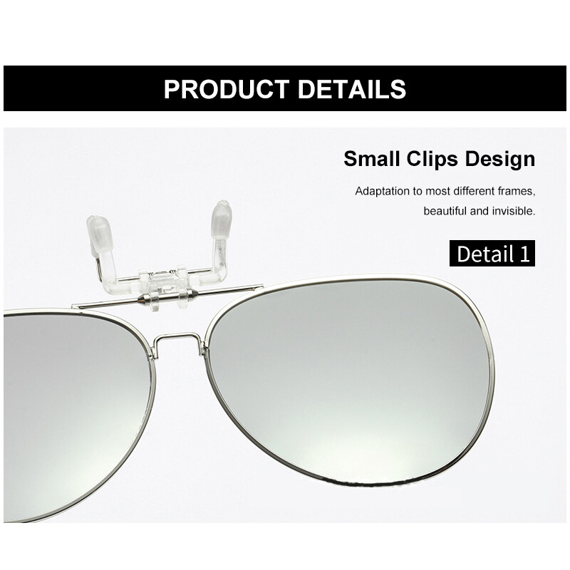 Polarized Clip On Sunglasses Anti-Glare Flip Up Lens for Prescription Glasses