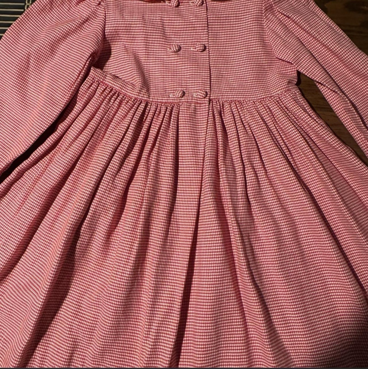 Kelly’s Kids Girls Size 5 Red/White Gingham Puff Sleeve Peter Pan Dress