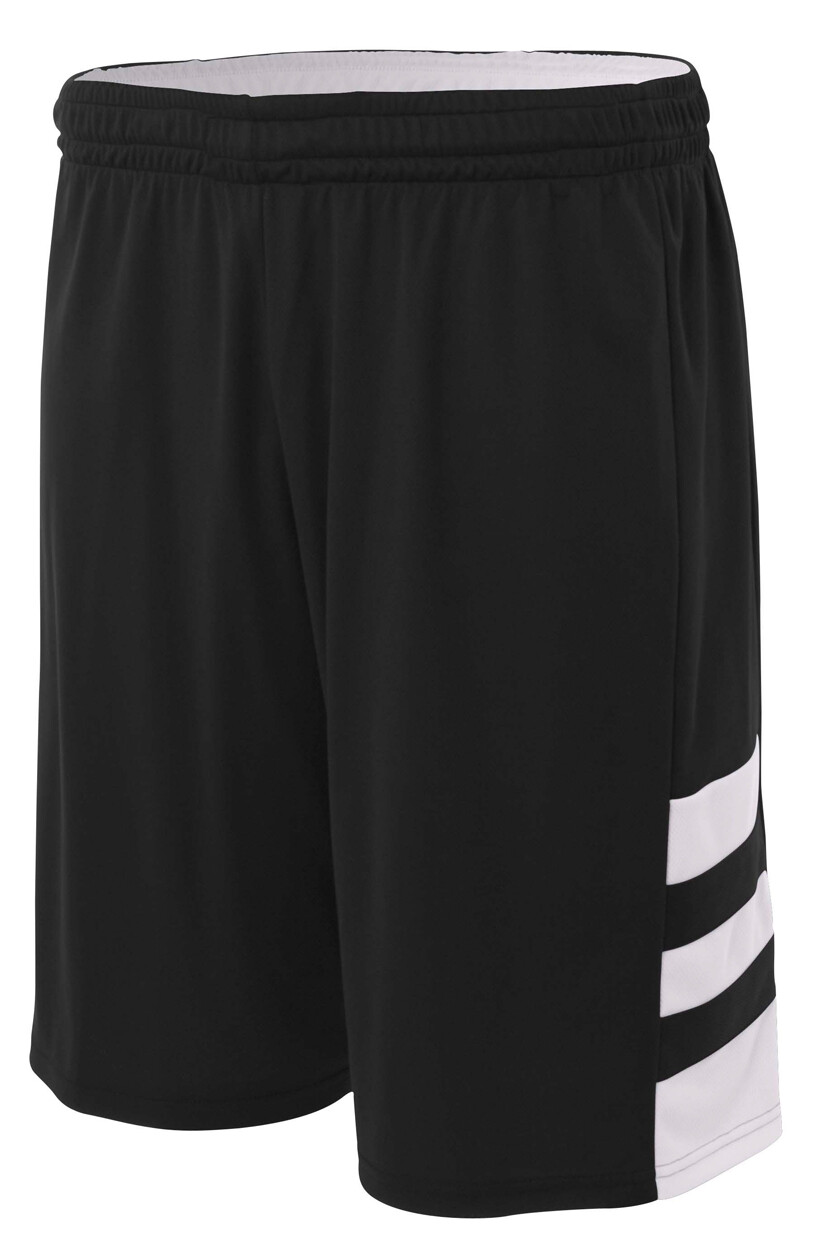 A4 Mens 100% Polyester Moisture Wicking 10″ Reversible Speedway Shorts N5334