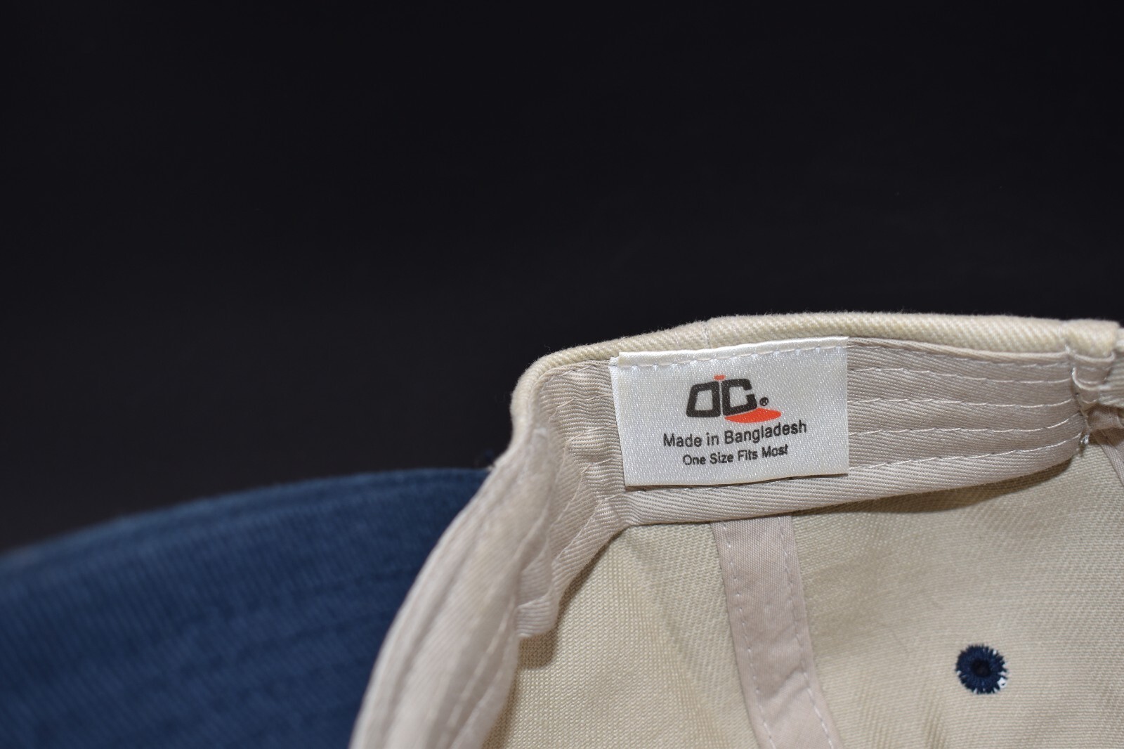 New OC Tan/Navy “Pepper with Glasses” Adjustable Hat/Cap