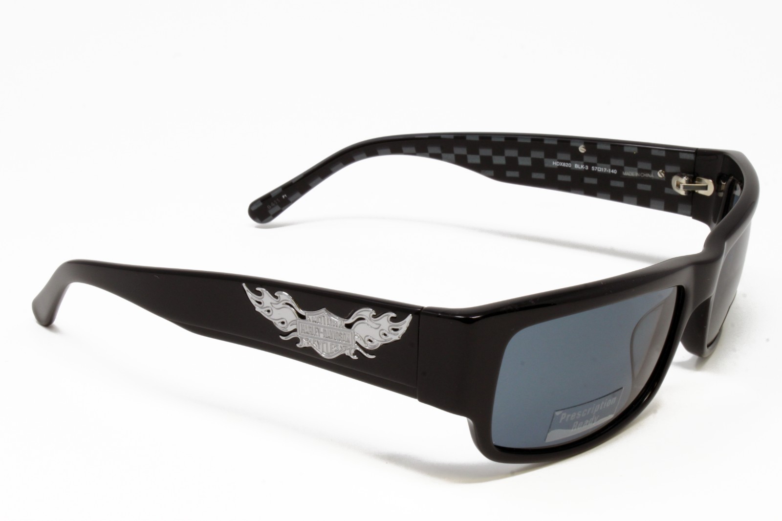 Harley Davidson Men’s Sunglasses HDX820-BLK3 Black 59mm Blue Lens Logo