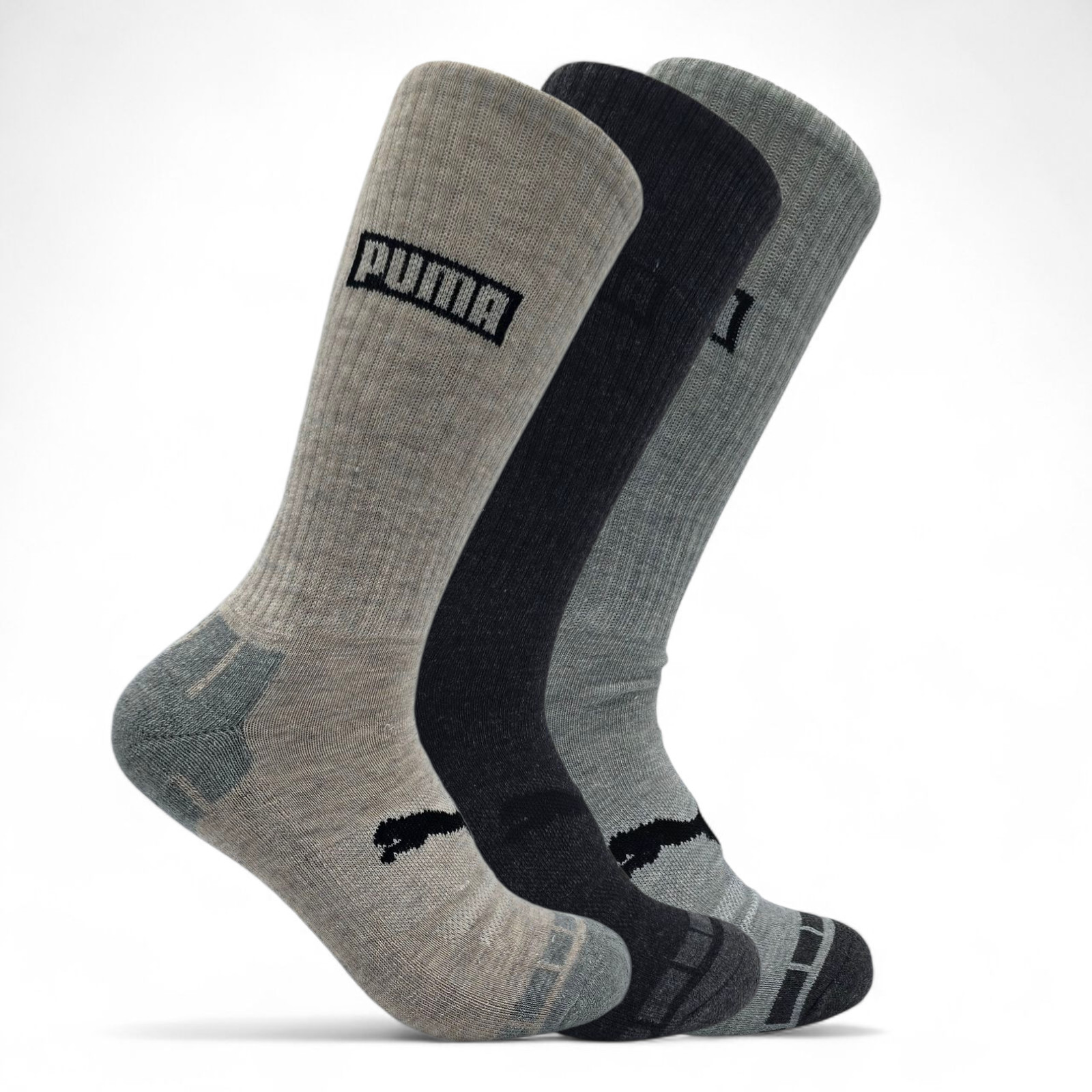 mens puma Crew Socks 6 pairs sport athletics sports cushion, mesh ventilation