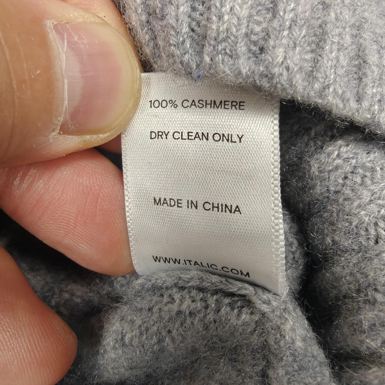 Italic Sweater Womens XXS Gray 100% Cashmere Crewneck Knit Pullover Soft