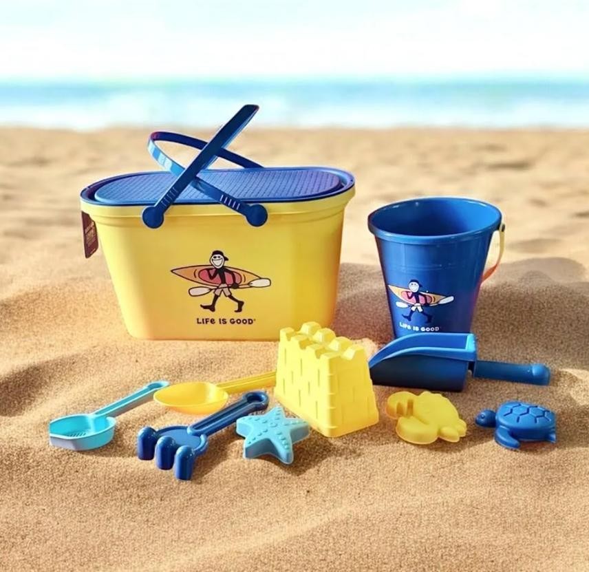 Life is Good – 10-Piece Beach Set Play Set Sand Toys with Bucket