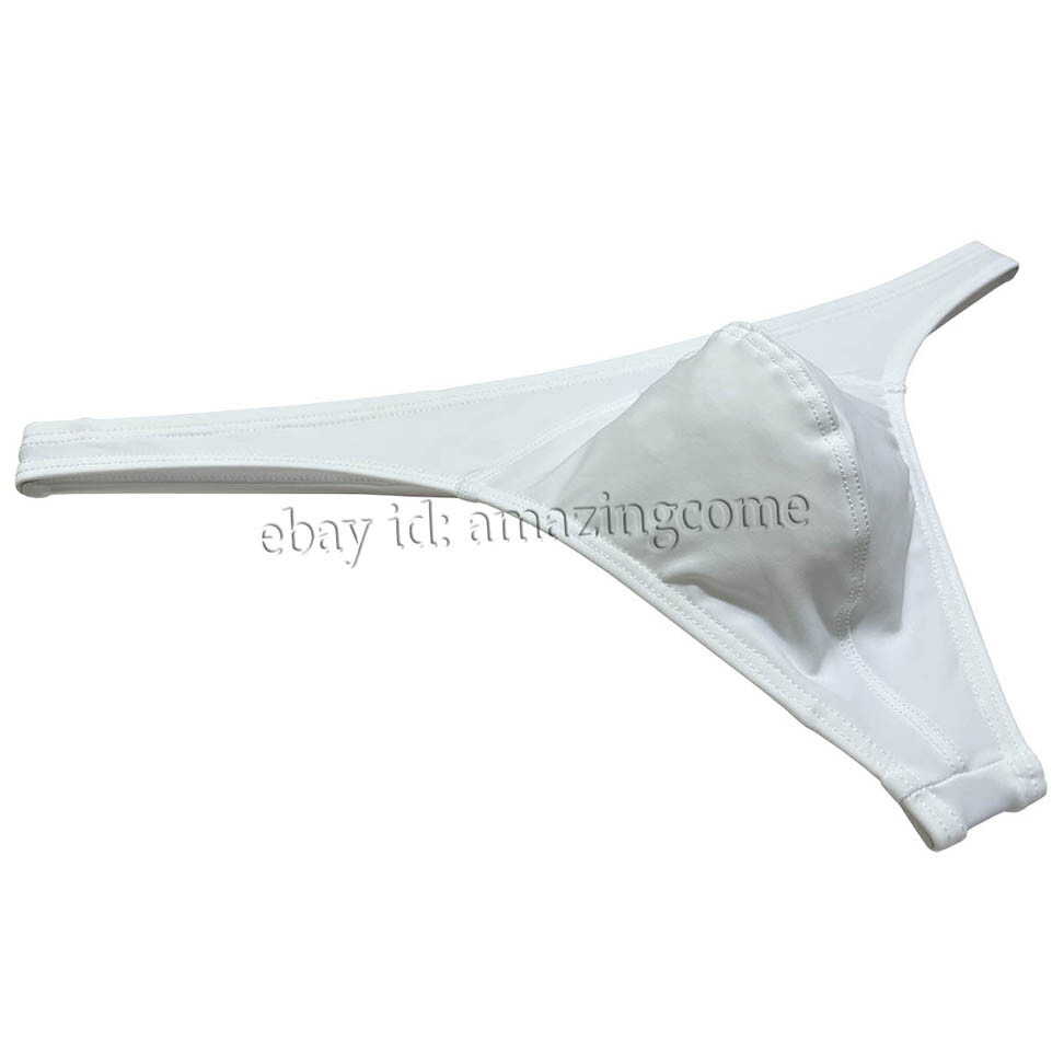 Men’s Matte Swimming Cloth T-back Smooth Thong Underwear Elastic Bikini Tangas