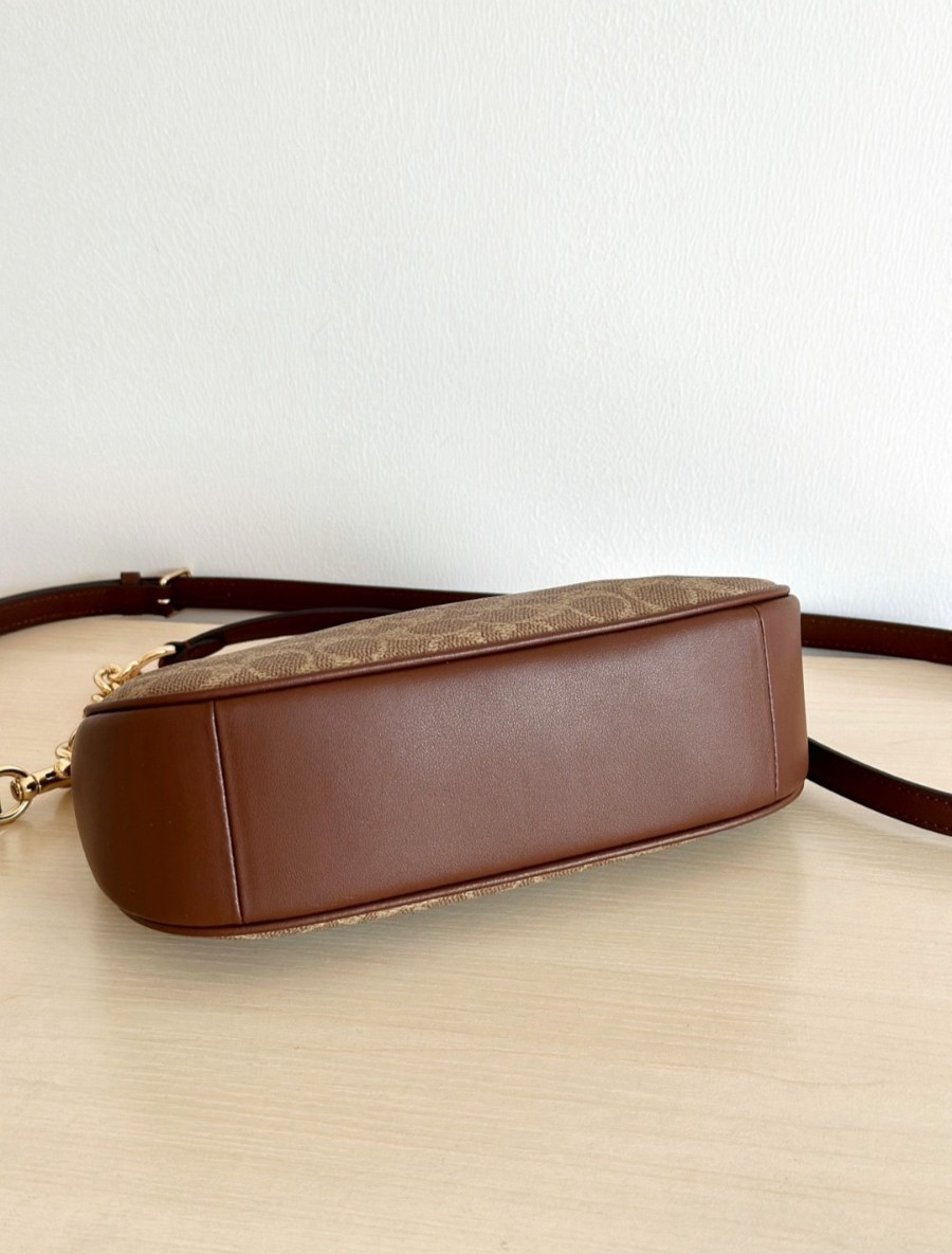 Coach Teri Shoulder Bag In Signature Canvas Gold /Brown CV933 NEW FAST FREE SHIP