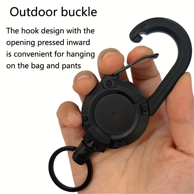 1/2/4Pcs Retractable Heavy Duty Reel Carabiner Keychain Badge Holder Steel Wire
