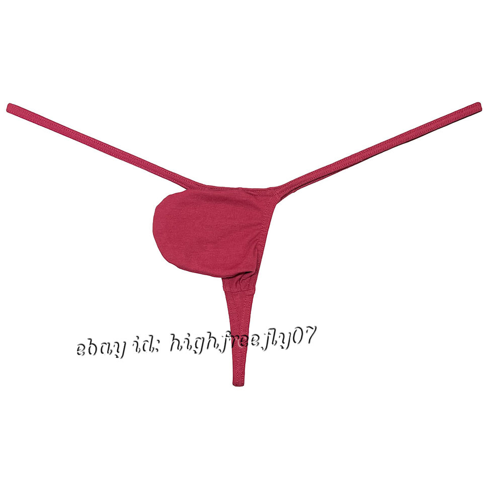 Men’s Cotton Micro Thong Contour Pouch Underwear String Bikini T-back Underpants
