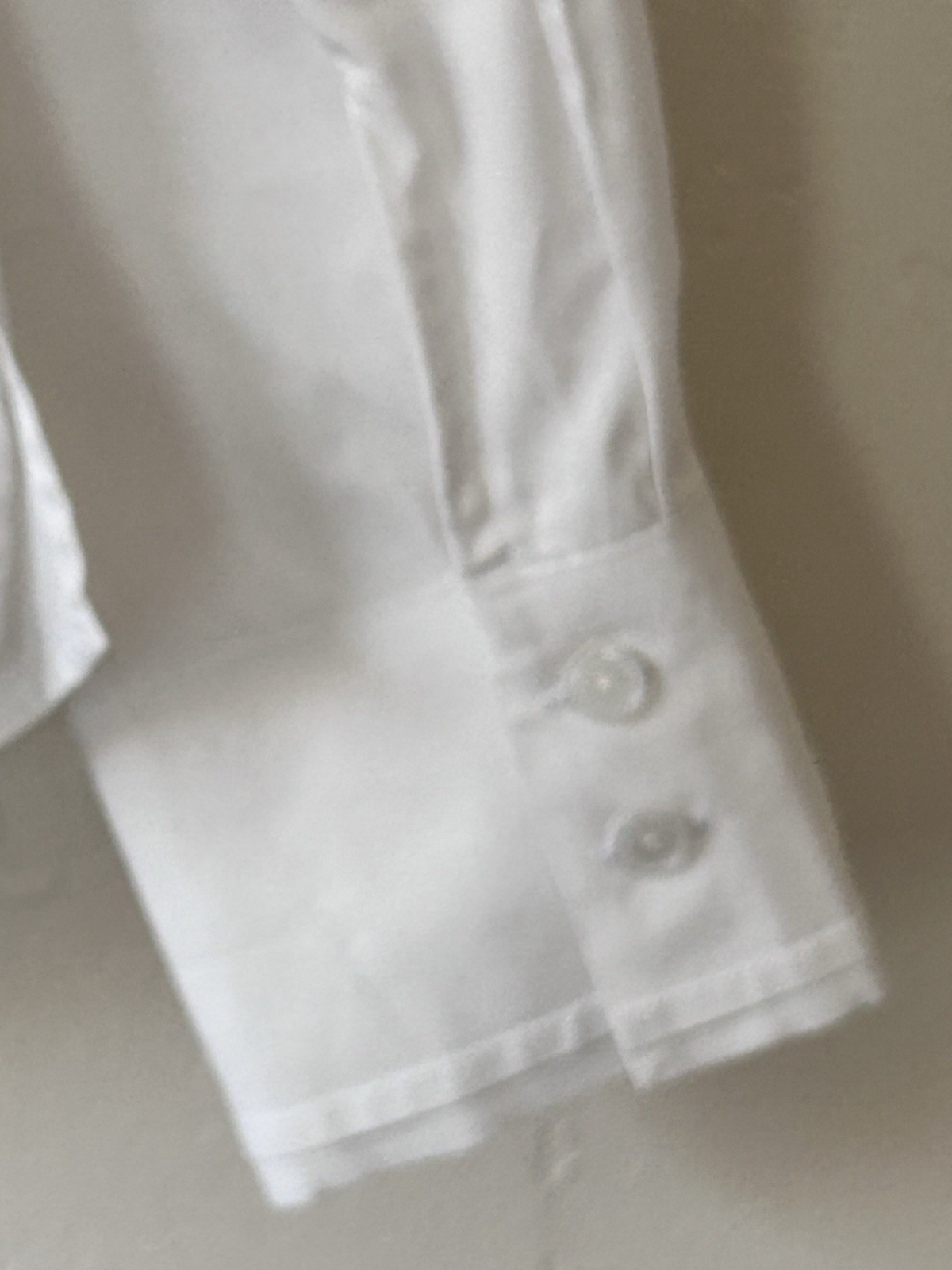 Foxcroft White Blouse/Top Cotton Blend Long Sleeves Fitted Buttons