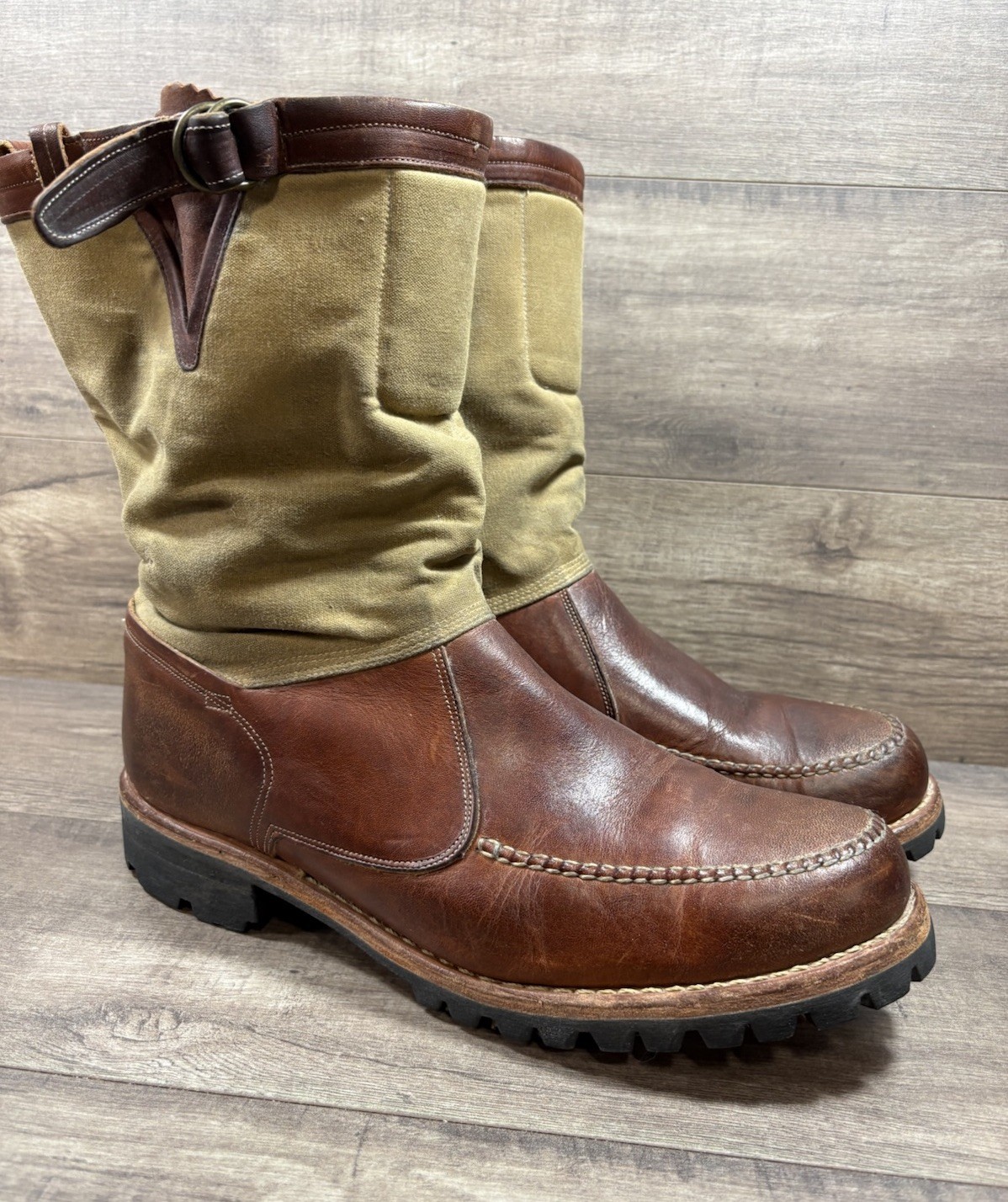 Timberland Boot Company Boots Brown Leather Vibram Mens Size 13