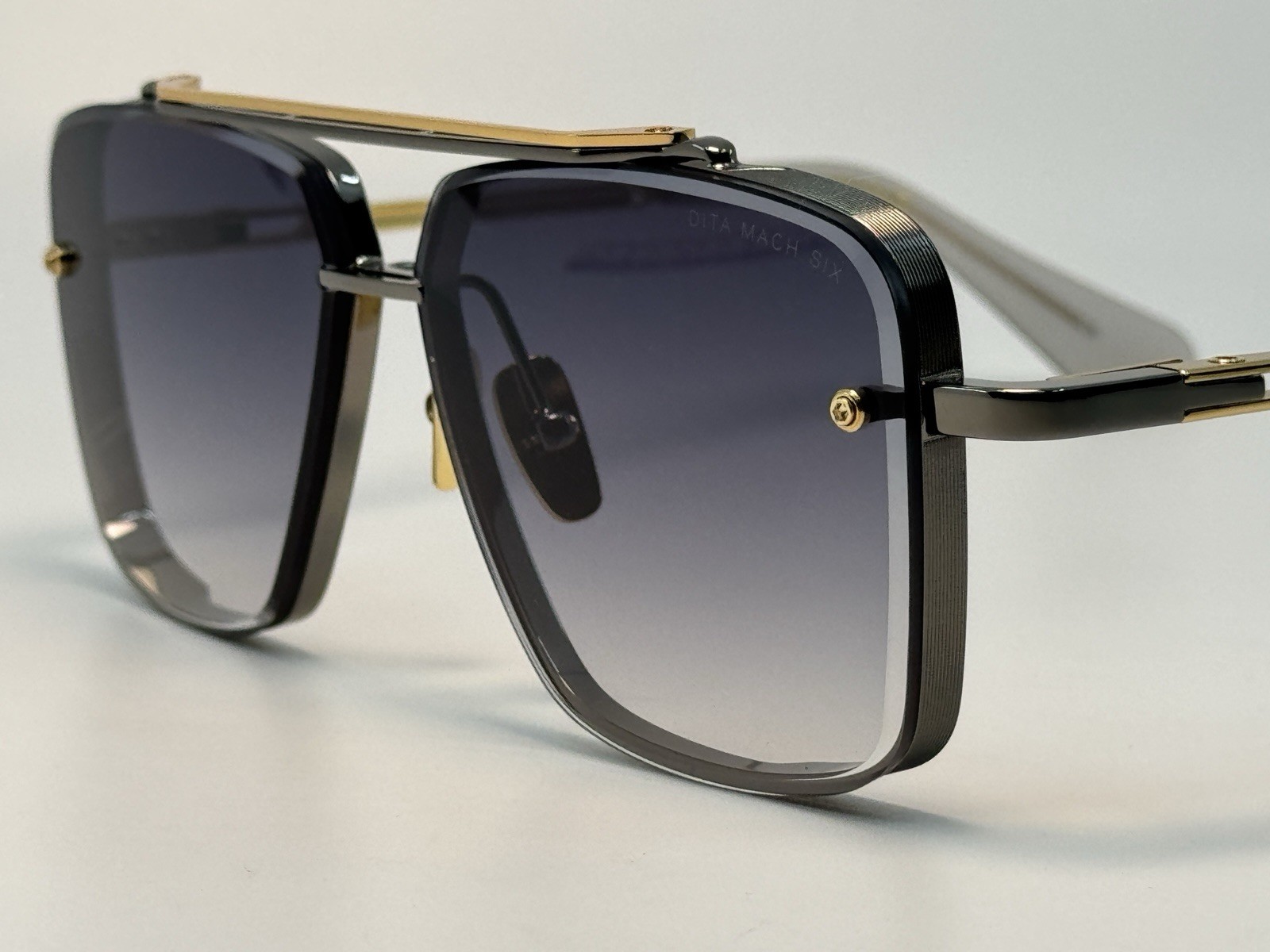 Dita Mach Six DTS121-62 Titanium Gold Frame with Grey Gradient Lens Sunglasses