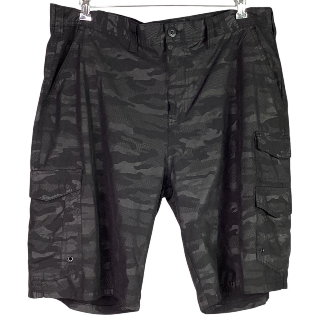Iron Co Shorts Mens 38 Blackout Camo Stretch Performance Hybrid Cargo