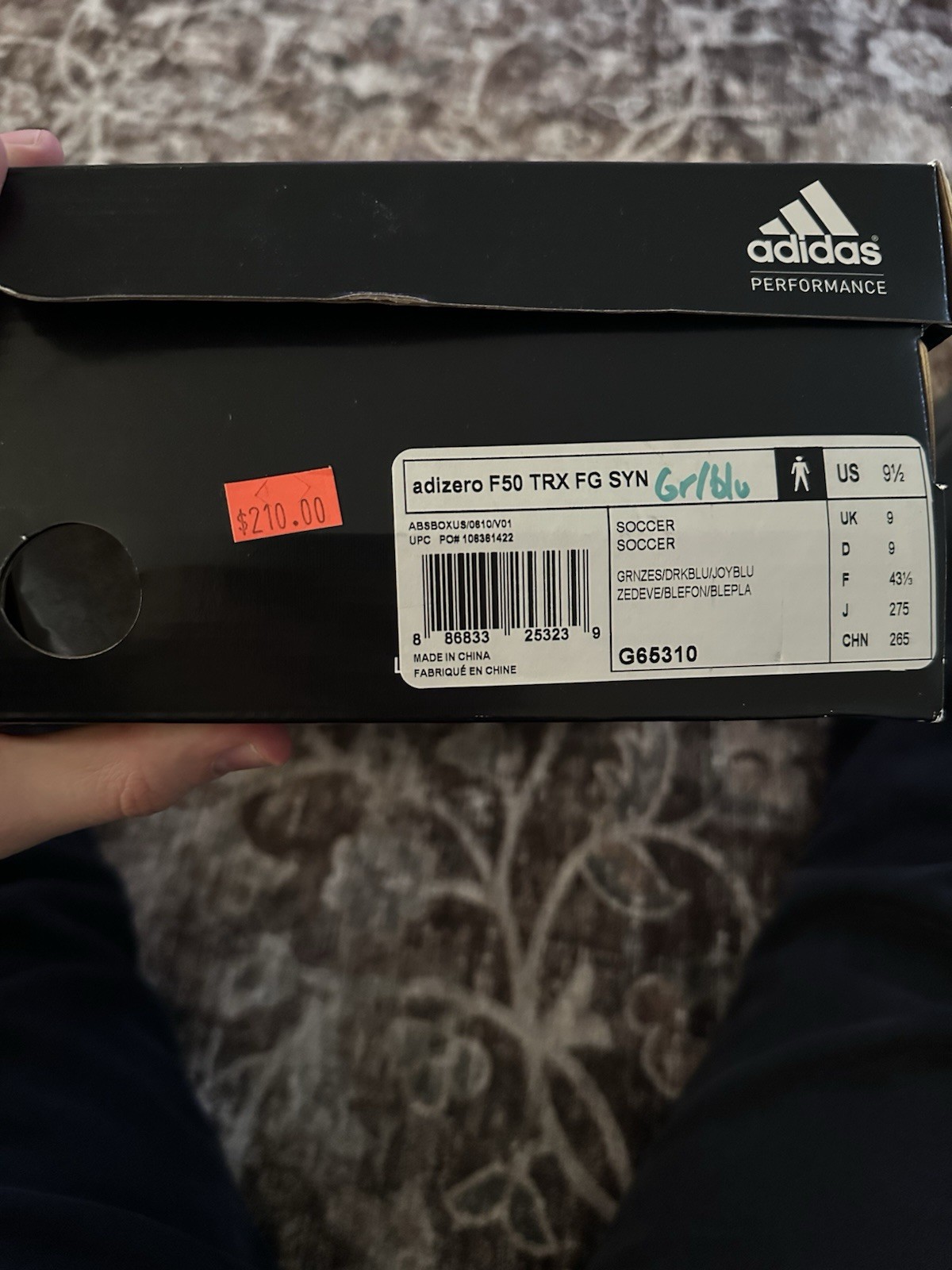 adidas adizero F50 TRX FG Soccer Cleats Green/Blue/White G65310