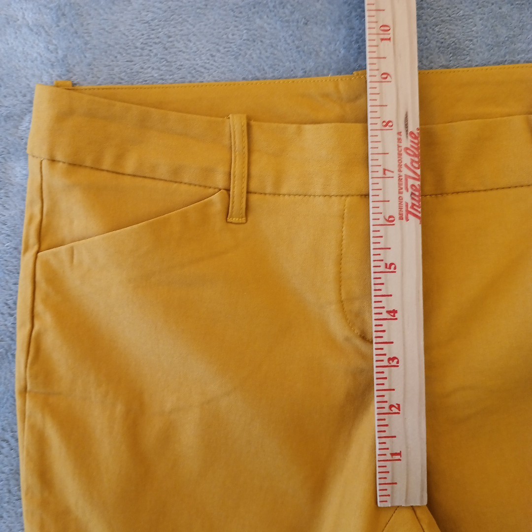 A. Buyer Ankle Pants Womens Size 9 Yellow Skinny Stretch Pockets 30×28 New