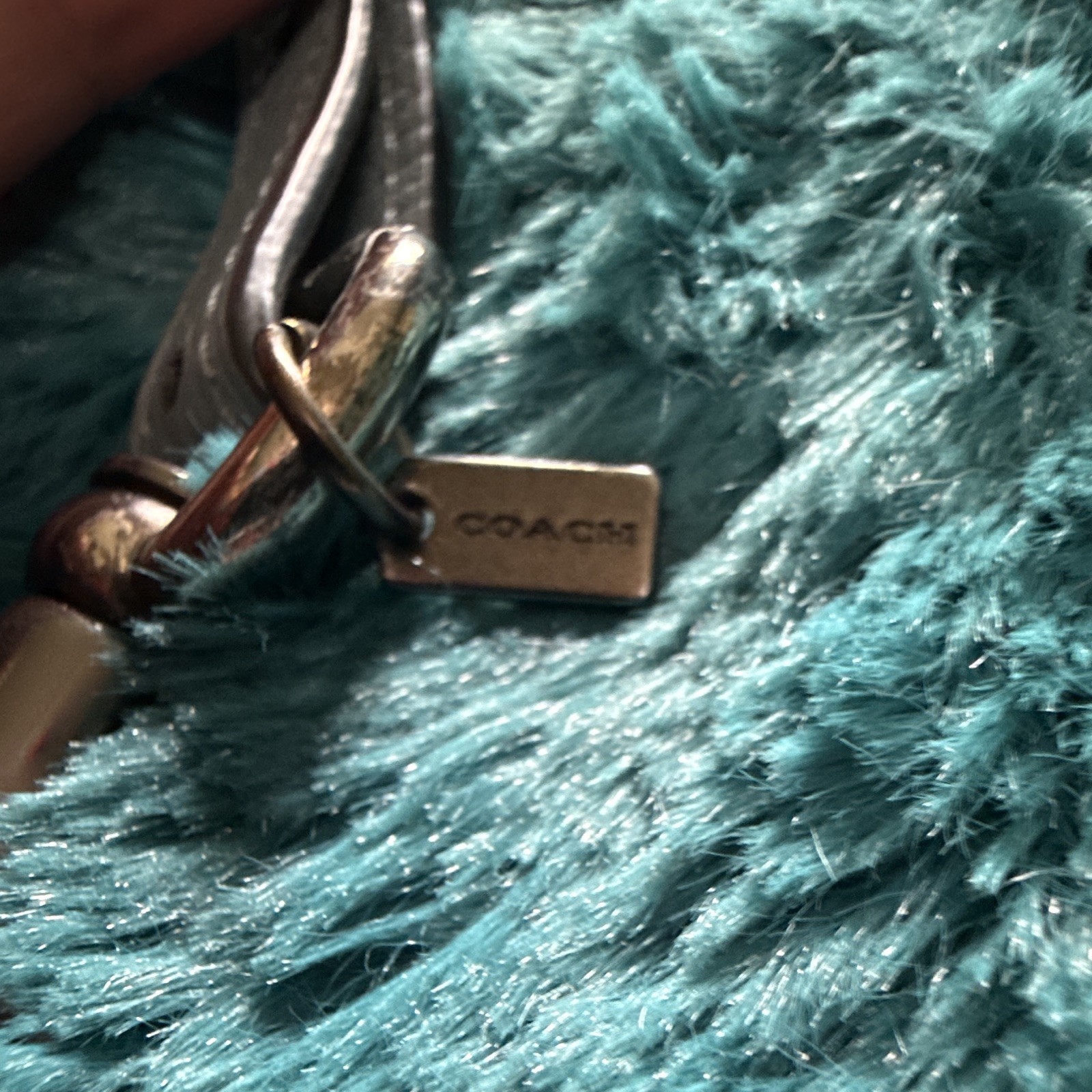 Coach Women’s Blue Adjustable Strap/Handle Solid w/ Studded Accents Buckle