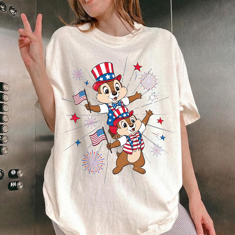 Disney Chip N Dale 250th America Anniversary T-shirt Unisex #4