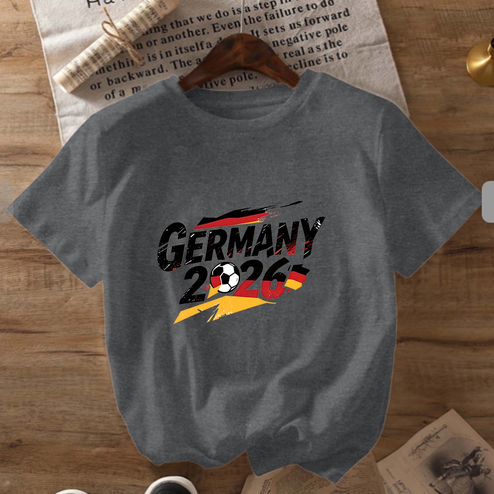 Germany 2026 Soccer Flag Print T-Shirt Women’s Stylish Sports Enthusiast Shirt