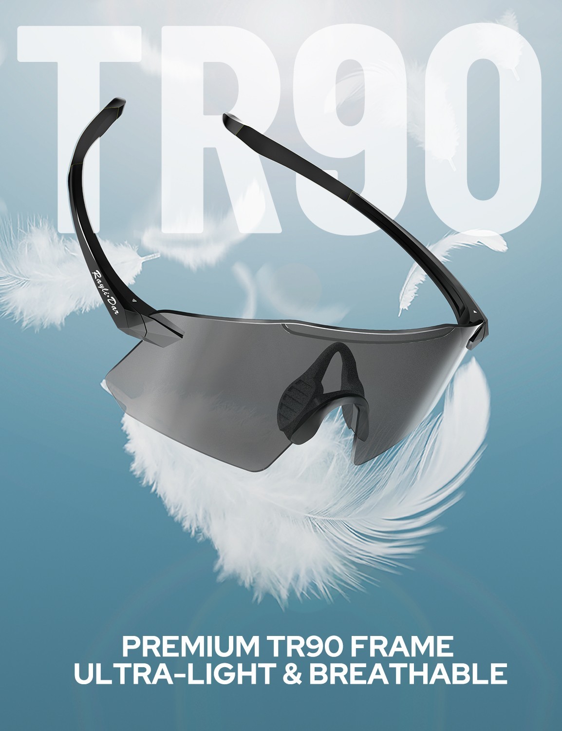 Rayli.Dar Polarized Sports Sunglasses for Men & Women UV400 TAC HD Lenses, Ultra