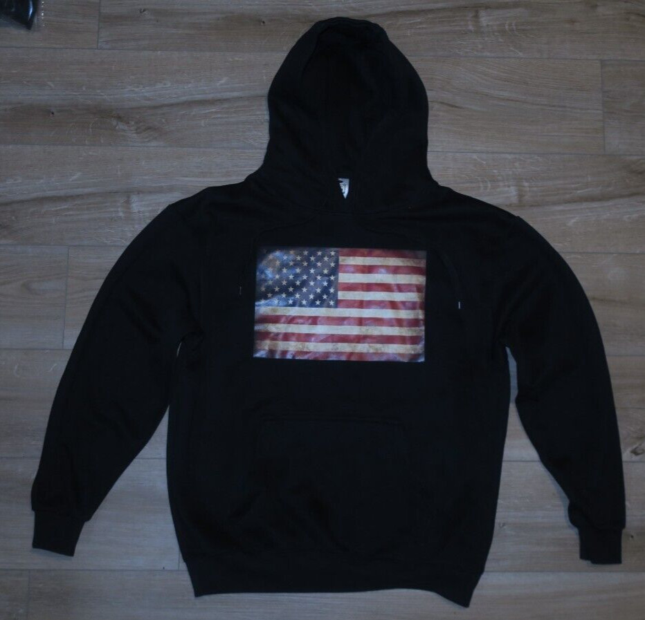 Boss Wear Men’s XL USA American Flag Hoodie Sweatshirt Pride United States ✅